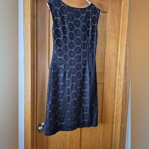 Jessica Howard Chic Dark Navy Eyelet Dress